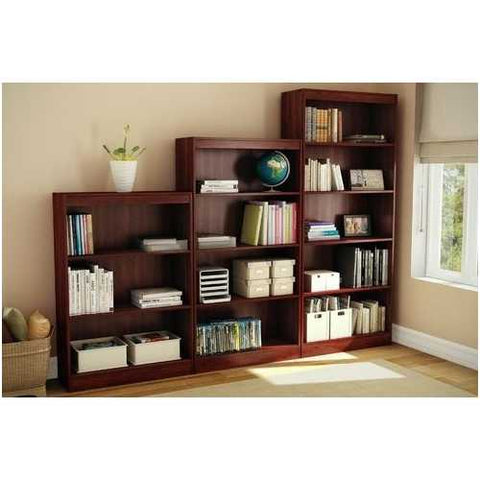 Image of Five Shelf Eco-Friendly Bookcase in Royal Cherry Finish