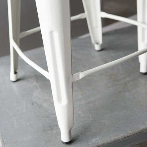 Image of Set of 2 - White Modern Metal Bar Stools