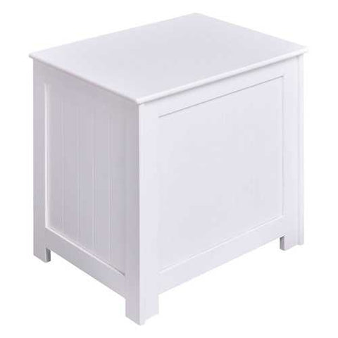 Image of Bathroom Laundry Hamper Clothes Storage Cabinet in White