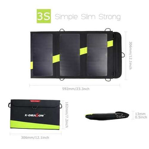 Image of 20 Watt Folding Solar Panel Portable Batter Charger For iPhone Tablets and Smartphones