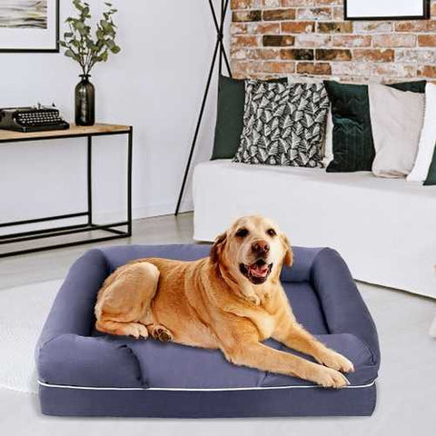 Image of Navy Blue 4 inch thick Memory Foam Extra Large Dog