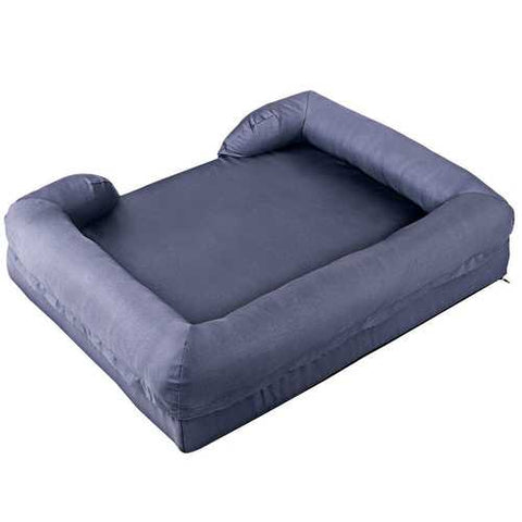 Image of Navy Blue 4 inch thick Memory Foam Extra Large Dog