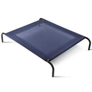 Extra Large Gray Blue Dog Steel Frame Elevated Pet Cot Mat Bed