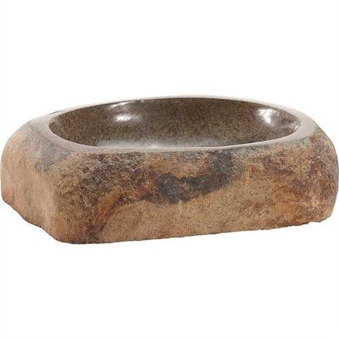 Image of Handmade Unique Granite Stone Sink in Natural Tan Brown Beige Color