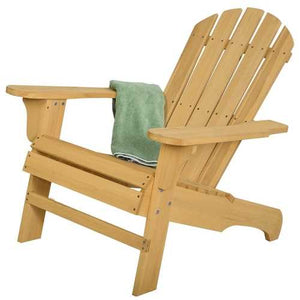 Yellow Wood Adirondack Chair for Patio Garden Outdoor