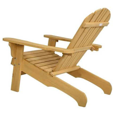 Image of Yellow Wood Adirondack Chair for Patio Garden Outdoor