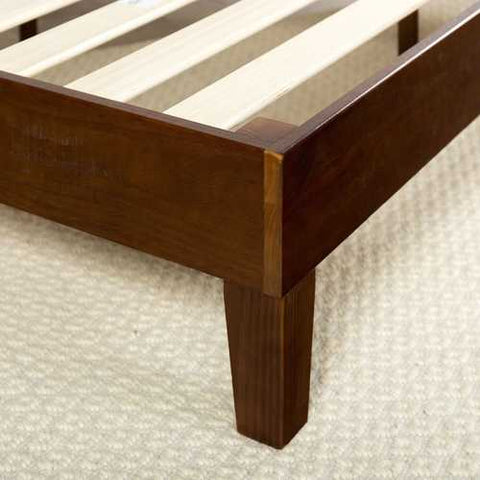 Image of Full size Low Profile Solid Wood Platform Bed Frame in Espresso Finish