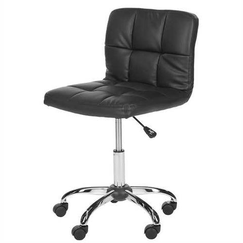 Image of Modern Black Faux Leather Cushion Home Office Desk Chair