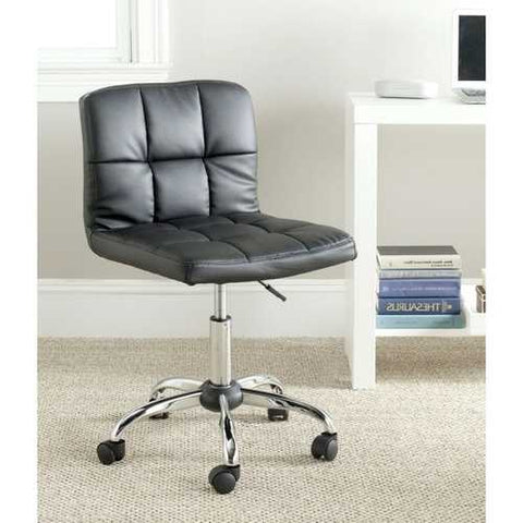 Image of Modern Black Faux Leather Cushion Home Office Desk Chair